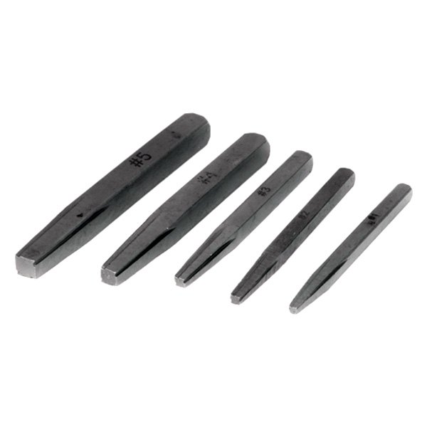 Performance Tool® - 5-piece 3/16" to 5/8" Square Shank Square Flute Screw Extractor Set