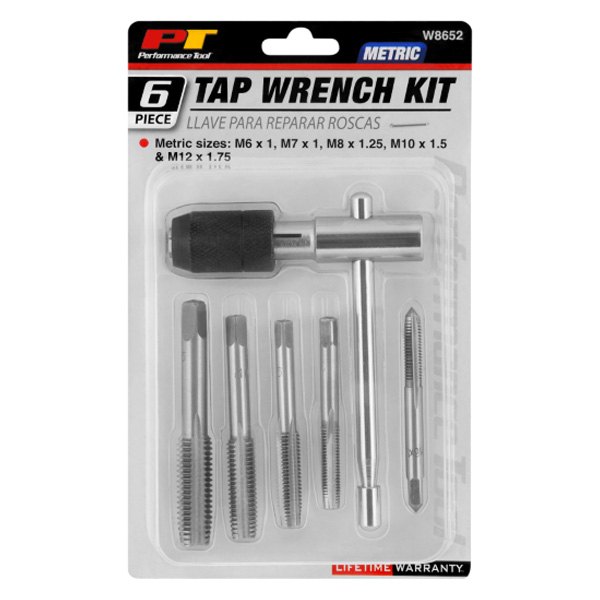 Performance Tool® W8652 - 6-Piece Metric Tap Set with Wrench