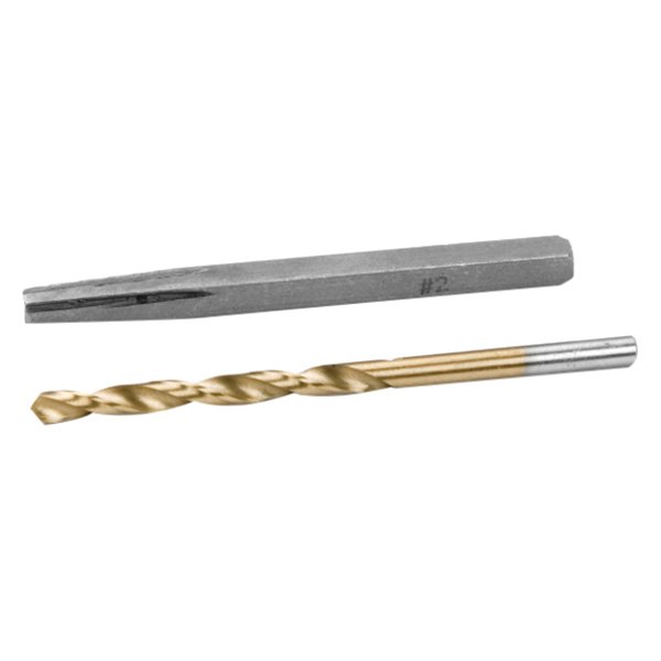 Performance Tool® - 2-piece #2 Square Shank Straight Flute Screw Extractor Kit