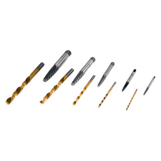 Performance Tool® - 10-piece 3/32" to 5/8" Square Shank Spiral Flute Screw Extractor Kit