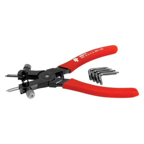Performance Tool® - 7-piece 45°/90° Straight & Bent 1 to 2 mm Replaceable Tips Internal Spring Loaded Snap Ring Pliers Kit