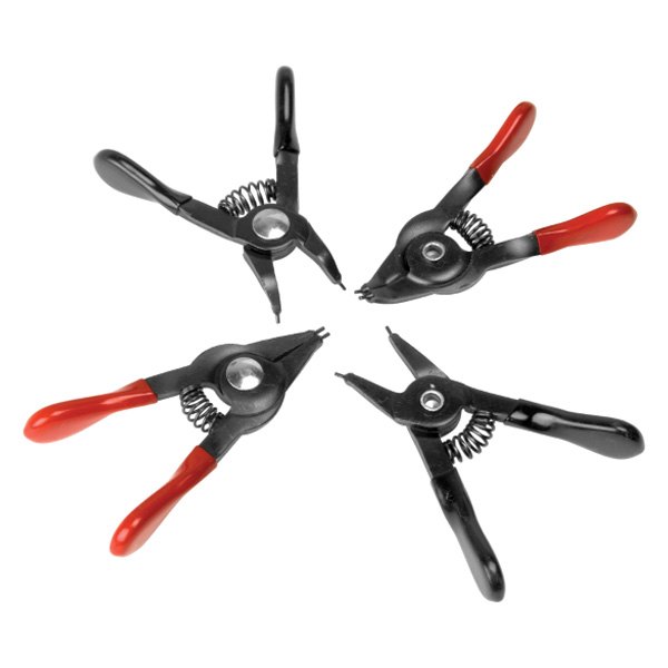 Performance Tool® - 4-piece 45° Straight & Bent 0.080" Fixed Tips Internal/External Spring Loaded Mini Snap Ring Pliers Set