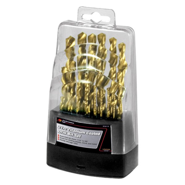 Performance Tool® - 21-Piece TiNi Coated HSS Fractional Drill Bit Set with Storage Case