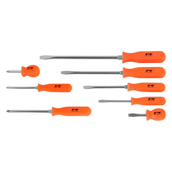 Performance Tool® - 8-piece Dipped Handle Magnetic Standard & Stubby Phillips/Slotted Mixed Screwdriver Set