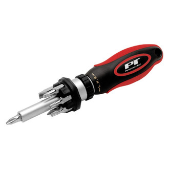 Performance Tool® - 8-piece Multi Material Handle Ratcheting Multi-Bit Screwdriver Kit