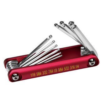 Performance Tool® - 9-Piece 1/16" to 1/4" SAE Ball End Folding Hex Keys