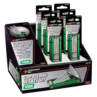 Performance Tool® - 10-Piece T6 to T30 Folding Tamper Resistant Torx Keys
