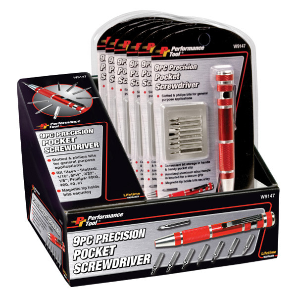 Performance Tool® W9147 - 9-piece Metal Handle Pocket Clip