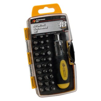 Performance Tool® - 38-piece Multi Material Handle Ratcheting Multi-Bit Screwdriver Kit