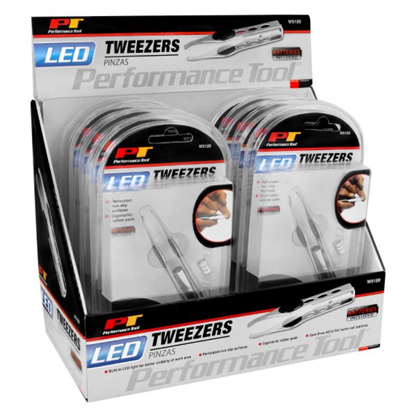 Performance Tool® W9189 - Straight Tips Lighted Tweezers