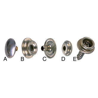 Perko® - Canvas Button Nickel/Brass Snaps Fasteners (100 Pieces)