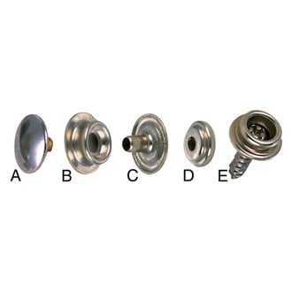 Perko® - Canvas Eyelet Nickel/Brass Snaps Fasteners (100 Pieces)