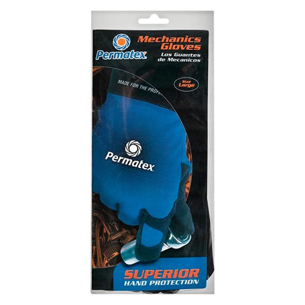 Permatex® - Large Superior Black/Blue Mechanics Gloves