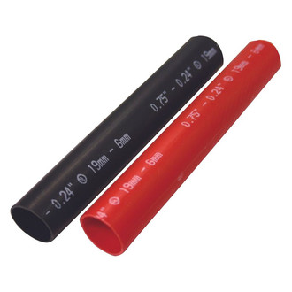 Philips® - STA-DRY® 6" x 19/64" Polyolefin Black Heavy-Duty Dual Wall Waterproof Heat Shrink Tubings