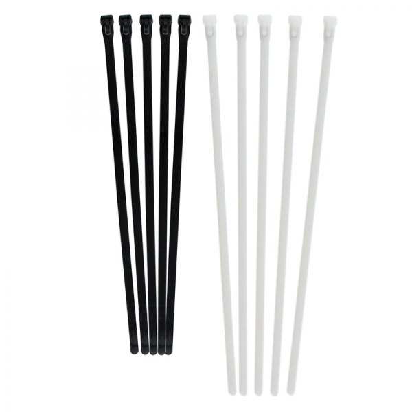 Pilot® - 12" Nylon Black and White Reusable Cable Ties