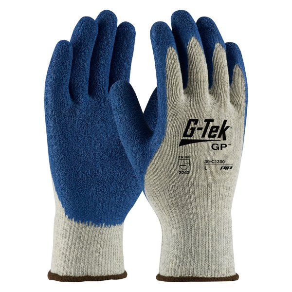PIP® - G-Tek GP Seamless Knit with Latex Coated Crinkle Grip on Palm and Fingers Premium Grade Cotton/Polyester Large Gloves