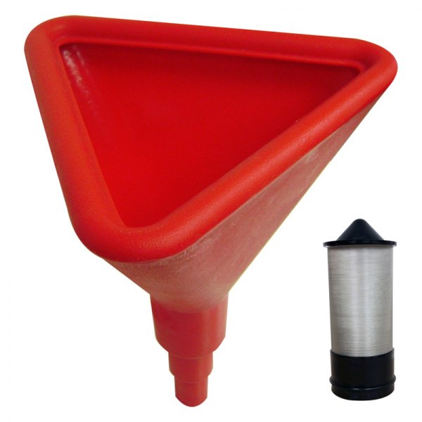 Pit Pal® - Red Plastic Large Triangular Funnel with Filter