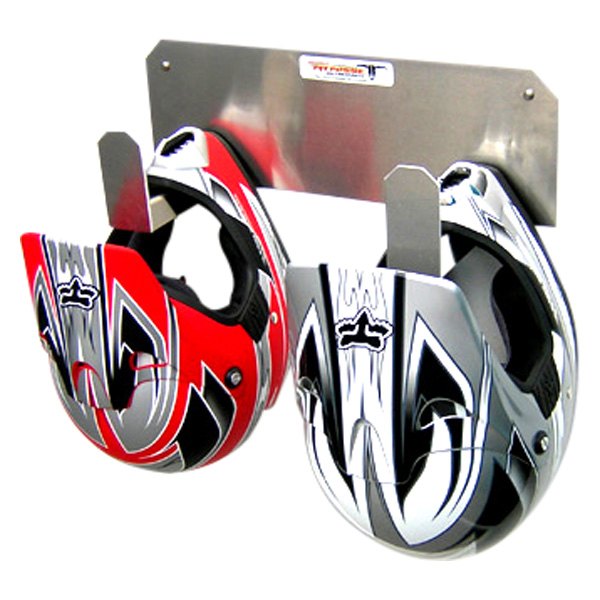Pit Posse® - Silver Double-Hook Helmet Hanger (18"W x 6"H x 6"D)