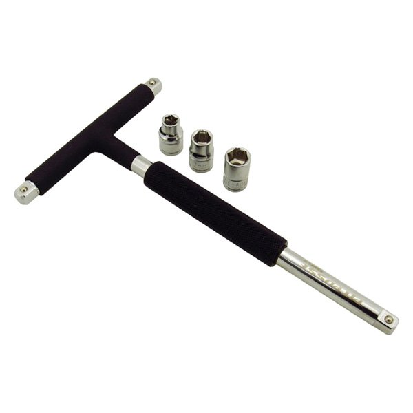 Pit Posse® - 3/8" Drive 9-1/4" Length T-Style Breaker Bar with Socket Set 4 Pieces