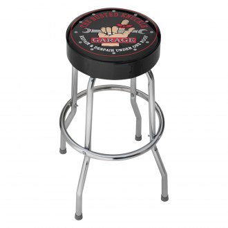 Plasticolor 'Ford Mustang' Foam Padded Garage Stool w/ Chrome Plated Steel Frame 