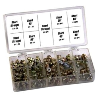 Plews® - NPT Deluxe Grease Fitting Assortment, 100 Pieces