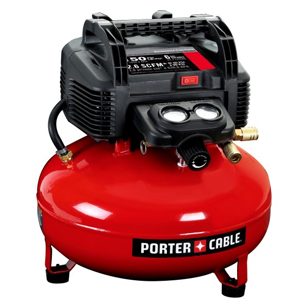 Porter Cable® - 0.8 hp 120 V 1-Phase 6 gal Pancake Oil-Free Air Compressor