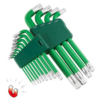 Powerbuilt® - 13-Pc Long Arm Tamper-Proof Magnetic Torx Key Wrench Set