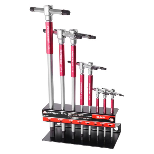 Powerbuilt® - 8-Pc SAE T-Handle Hex Key Wrench Set