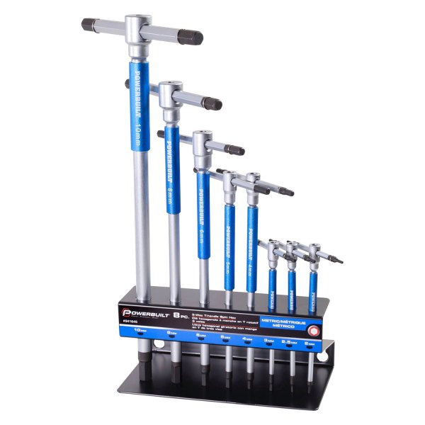 Powerbuilt® - 8-Pc Metric T-Handle Hex Key Wrench Set
