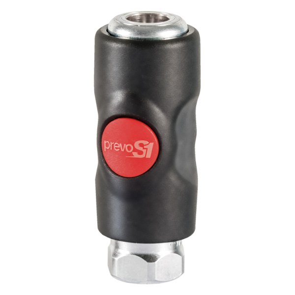 Prevost® - prevoS1™ U-Style 1/4" (F) NPT x 1/4" 34 CFM Push-Button Non Scratch Anti-Static Safety Quick Coupler Plug