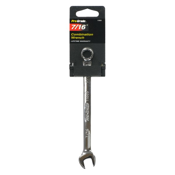 Pro-Grade® - 7/16" 12-Point Straight Head Chrome Combination Wrench