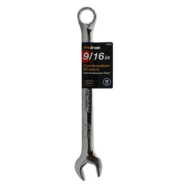 Pro-Grade® - 9/16" 12-Point Straight Head Chrome Combination Wrench