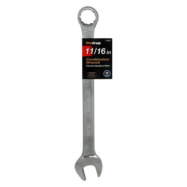 Pro-Grade® - 11/16" 12-Point Straight Head Chrome Combination Wrench