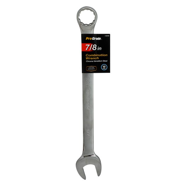 Pro-Grade® - 7/8" 12-Point Straight Head Chrome Combination Wrench