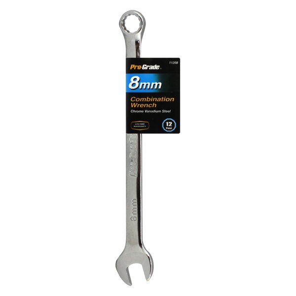 Pro-Grade® - 8 mm 12-Point Straight Head Chrome Combination Wrench