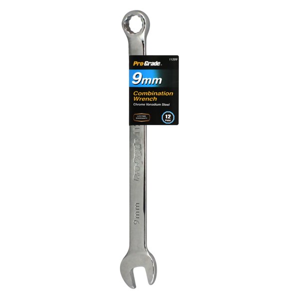 Pro-Grade® - 9 mm 12-Point Straight Head Chrome Combination Wrench