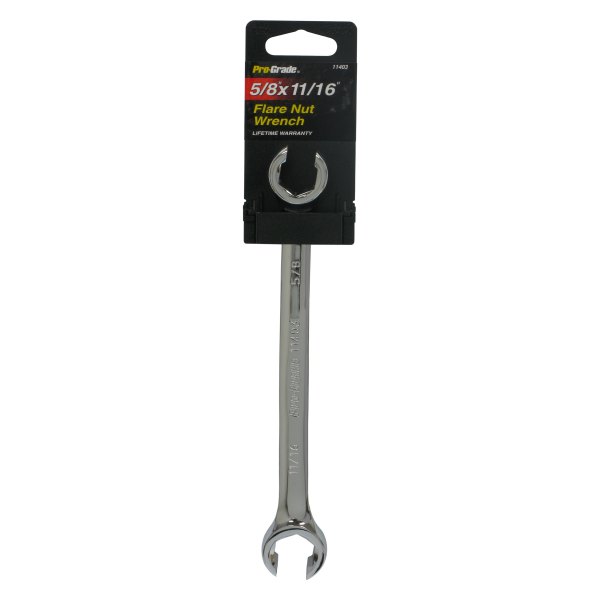 Pro-Grade® - 5/8" x 11/16" 12-Point Chrome Straight Double End Flare Nut Wrench