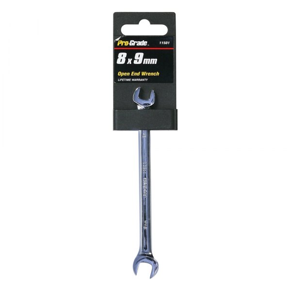 Pro-Grade® - 8 mm x 9 mm Rounded Chrome Double Open End Wrench