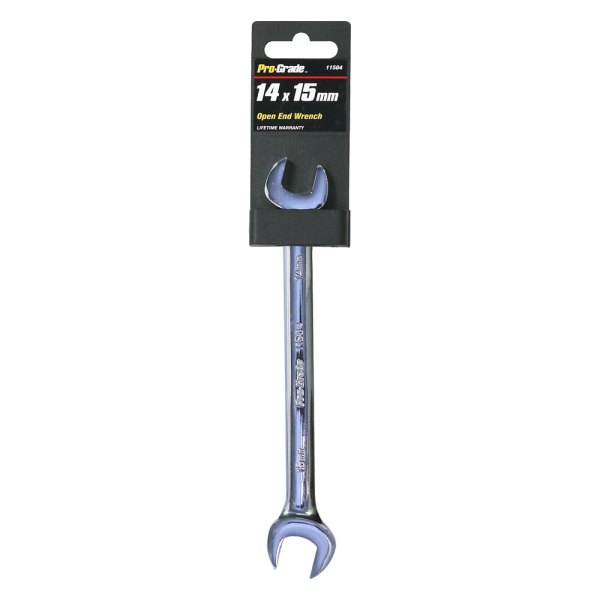 Pro-Grade® - 14 mm x 15 mm Rounded Chrome Double Open End Wrench