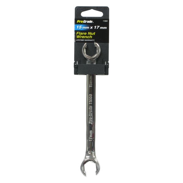 Pro-Grade® - 15 x 17 mm 12-Point Chrome Straight Double End Flare Nut Wrench