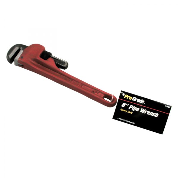Pro-Grade® - 8" Serrated Jaws Cast Iron Straight Pipe Wrench
