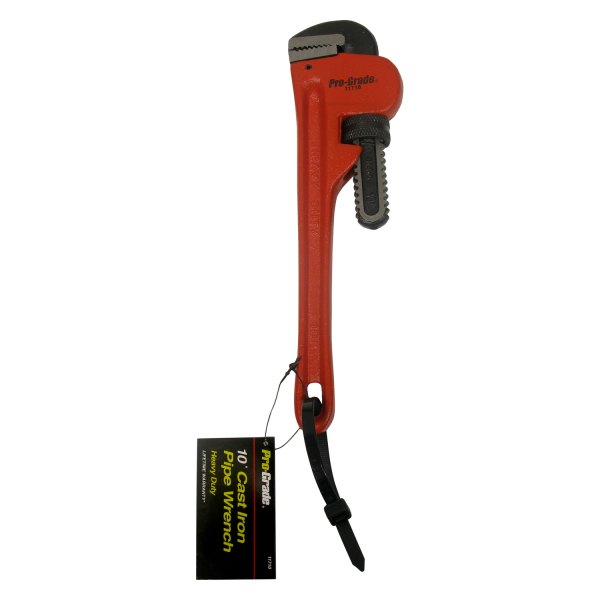 Pro-Grade® - 10" Serrated Jaws Cast Iron Straight Pipe Wrench