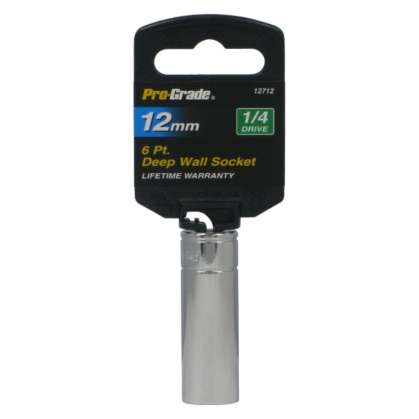 Pro-Grade® - 1/4" Drive 12 mm 6-Point Metric Deep Socket