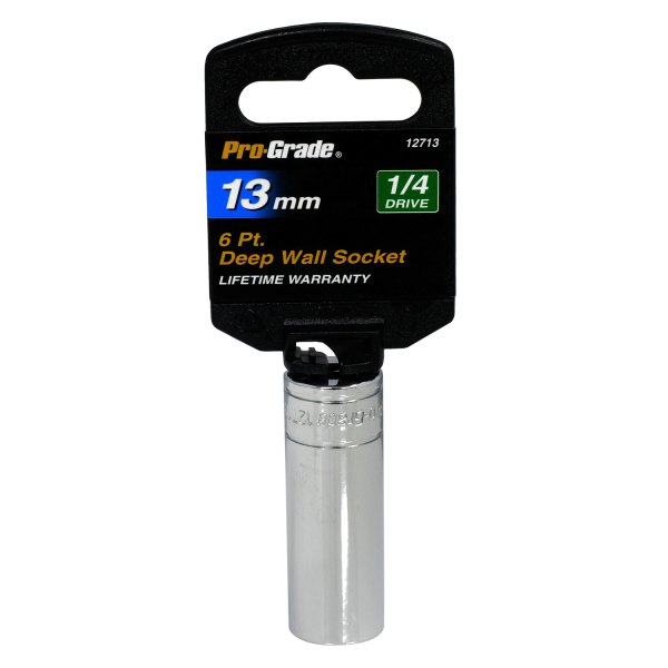 Pro-Grade® - 1/4" Drive 13 mm 6-Point Metric Deep Socket