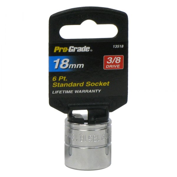 Pro-Grade® - 3/8" Drive 18 mm 6-Point Metric Standard Socket