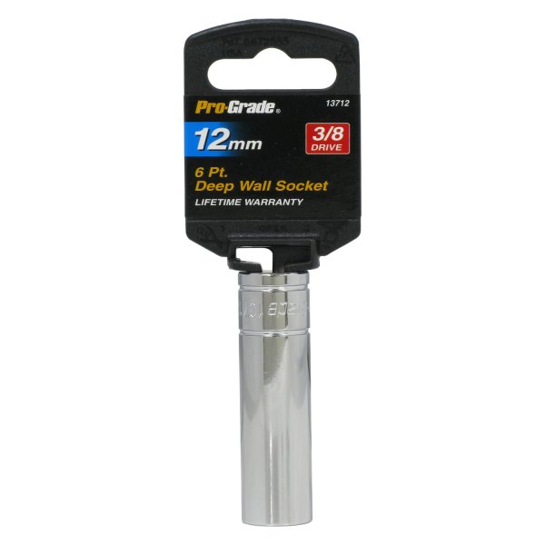 Pro-Grade® - 3/8" Drive 12 mm 6-Point Metric Deep Socket