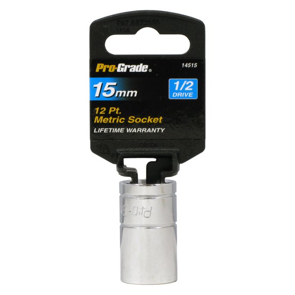 Pro-Grade® - 1/2" Drive 15 mm 12-Point Metric Standard Socket