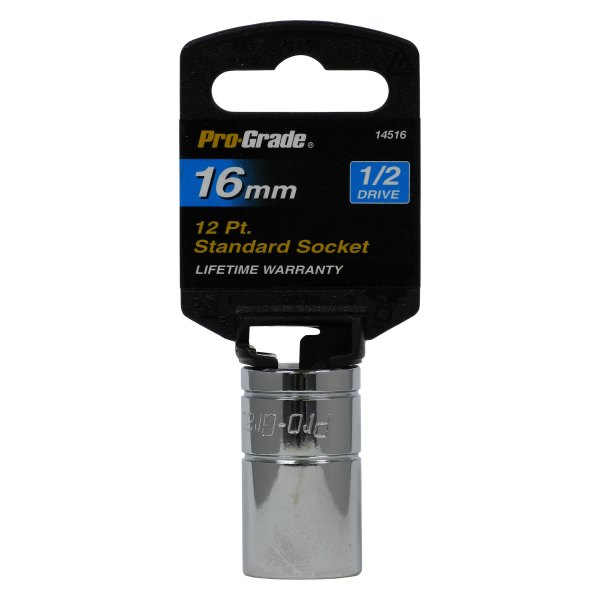 Pro-Grade® - 1/2" Drive 16 mm 12-Point Metric Standard Socket