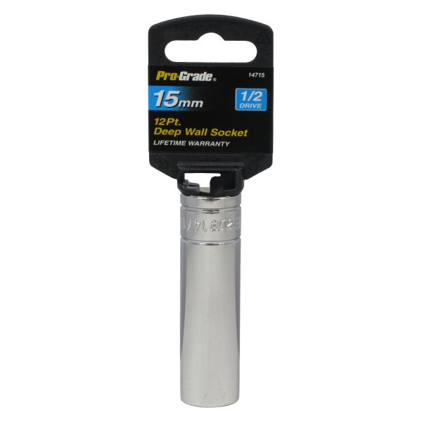 Pro-Grade® - 1/2" Drive 15 mm 12-Point Metric Deep Socket