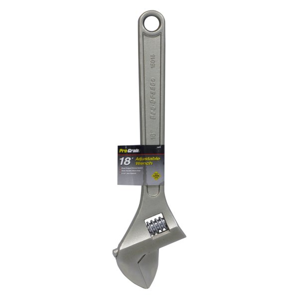 Pro-Grade® - 2-1/8" x 18" OAL Satin Plain Handle Adjustable Wrench
